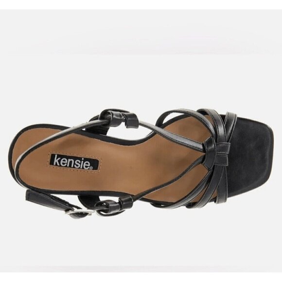 Kensie Leilany Strappy Platform Sandals Black Sz. 8.5M block heels faux leather - Picture 3 of 13